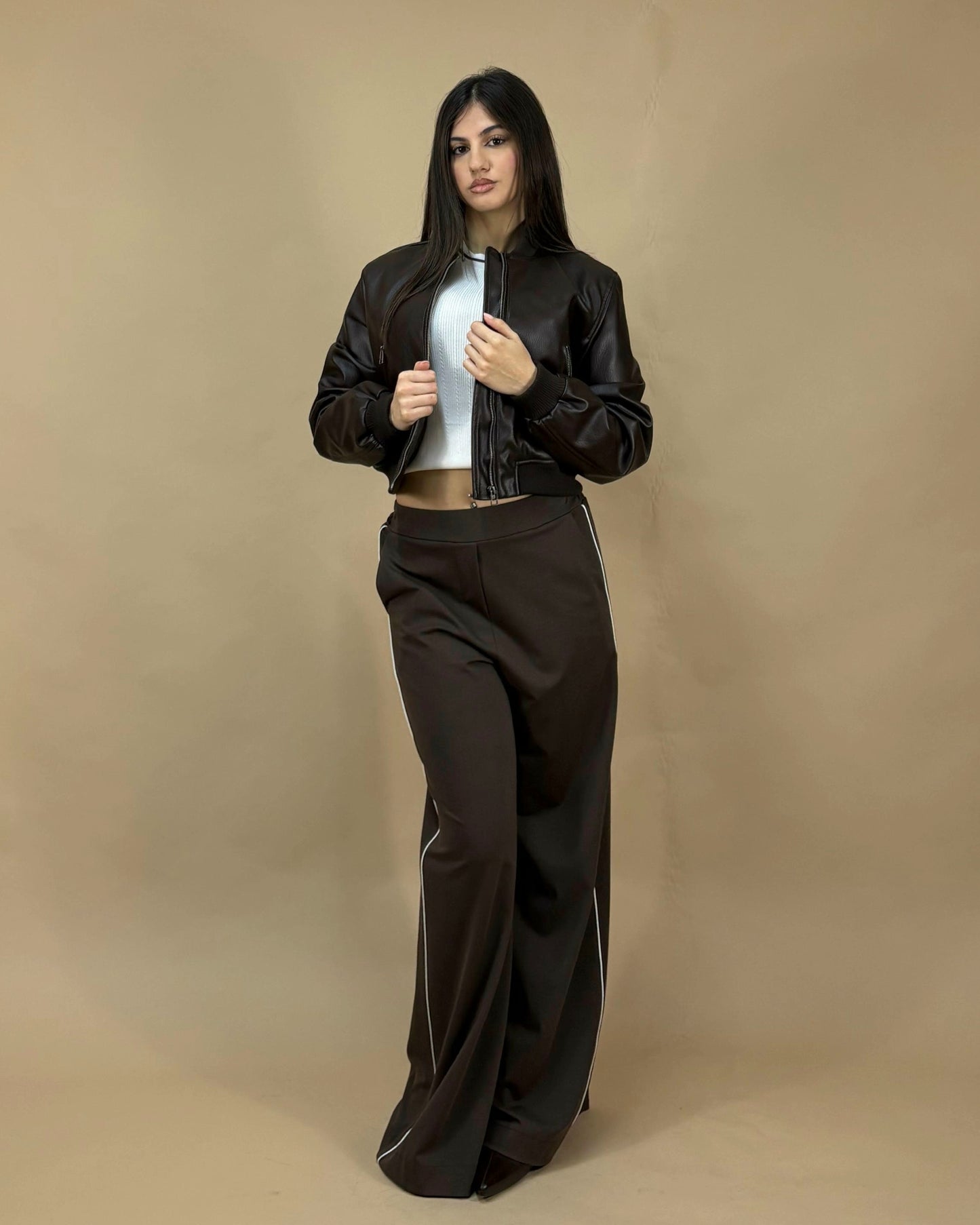 BOMBER SLIM FIT IN ECOPELLE