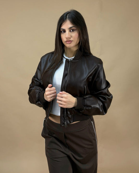 BOMBER SLIM FIT IN ECOPELLE