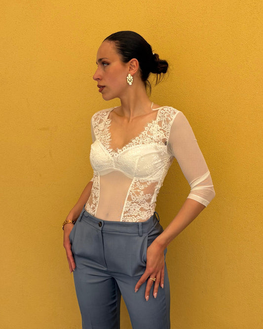 Body con maniche a tre quarti